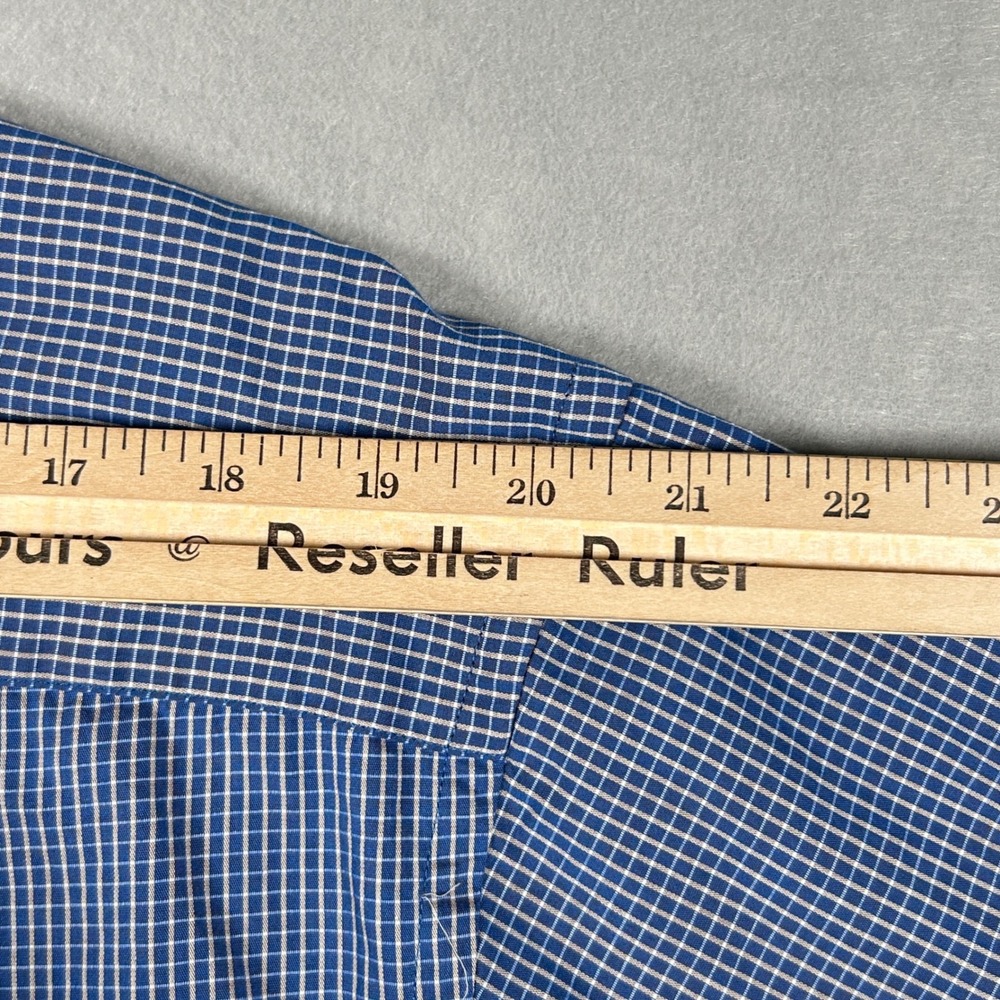 Jos A Bank Shirt Mens Large Stays Cool Seersucker Button Down Short Sleeve Blue - Picture 7 of 7